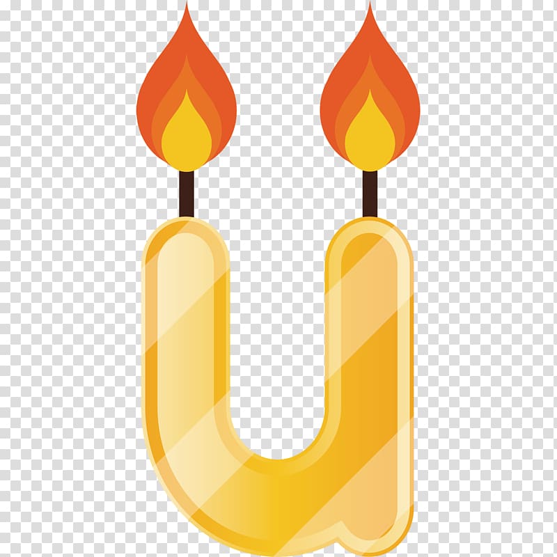 Letter Candle Cartoon Drawing, Cartoon hand painted u candle transparent background PNG clipart