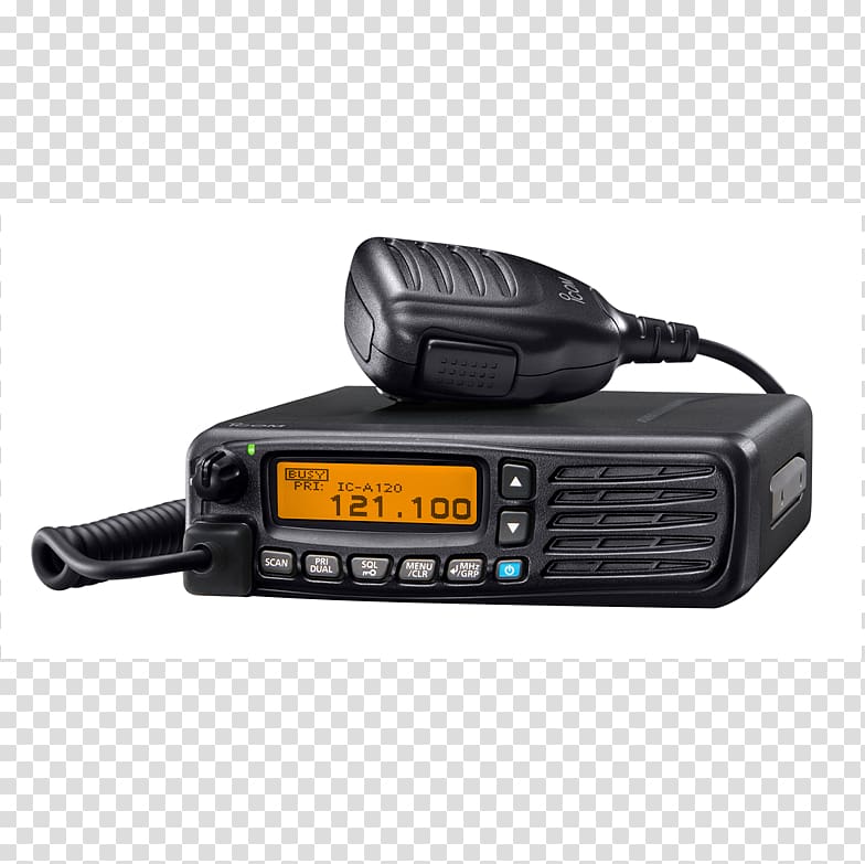 Microphone Airband Icom Incorporated Transceiver Very high frequency, microphone transparent background PNG clipart