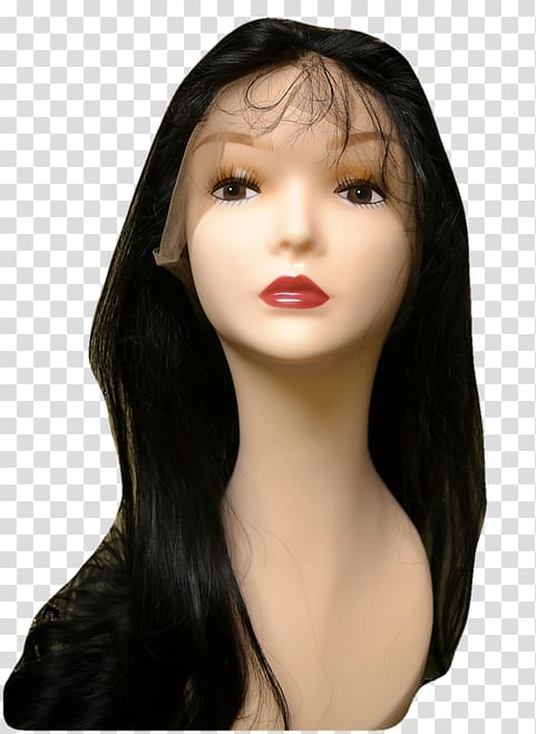 Lace wig Black hair, Lace Wig transparent background PNG clipart