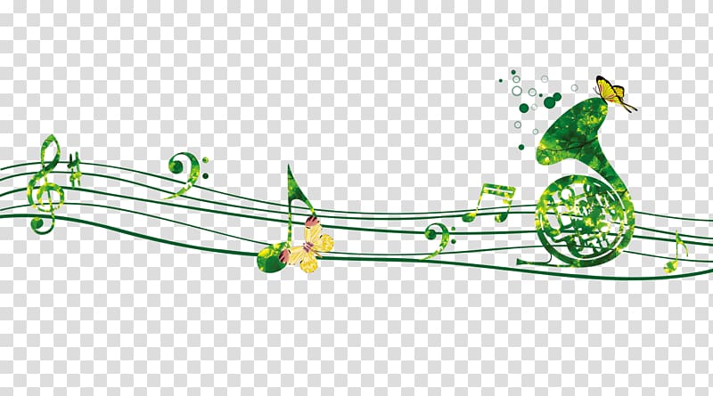 Musical note Staff, Creative green musical note transparent background PNG clipart