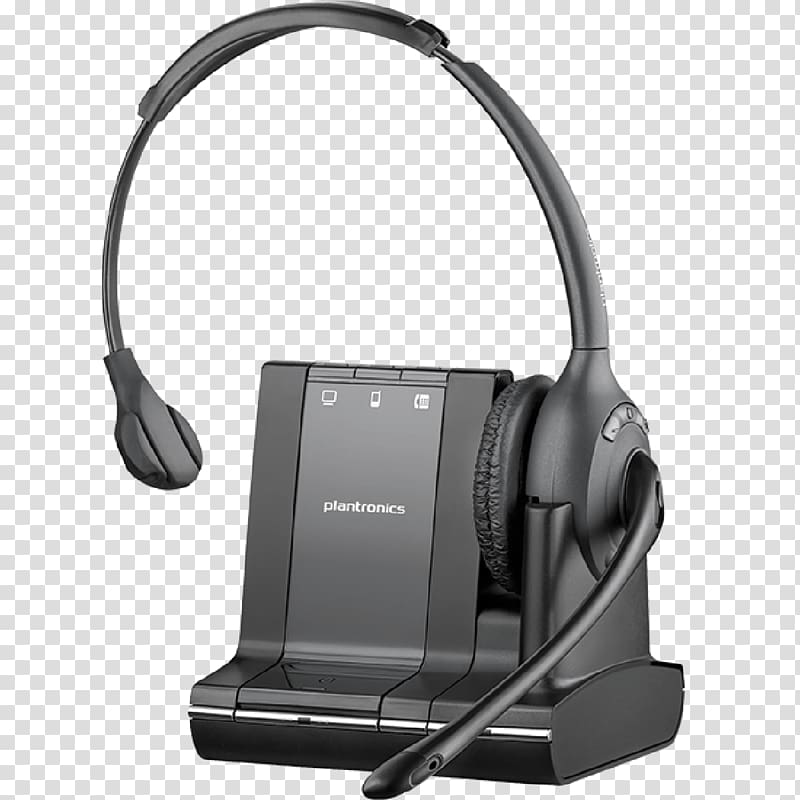 Xbox 360 Wireless Headset Plantronics Savi W710 Mobile Phones Digital Enhanced Cordless Telecommunications Headphones, wearing a headset transparent background PNG clipart