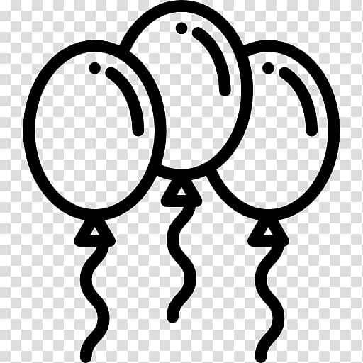 Balloon Computer Icons Party Birthday, black and white decoration transparent background PNG clipart