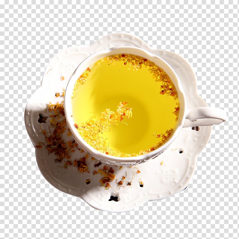 Flowering tea Sweet osmanthus Chrysanthemum tea Herbal tea, Osmanthus tea cup transparent background PNG clipart