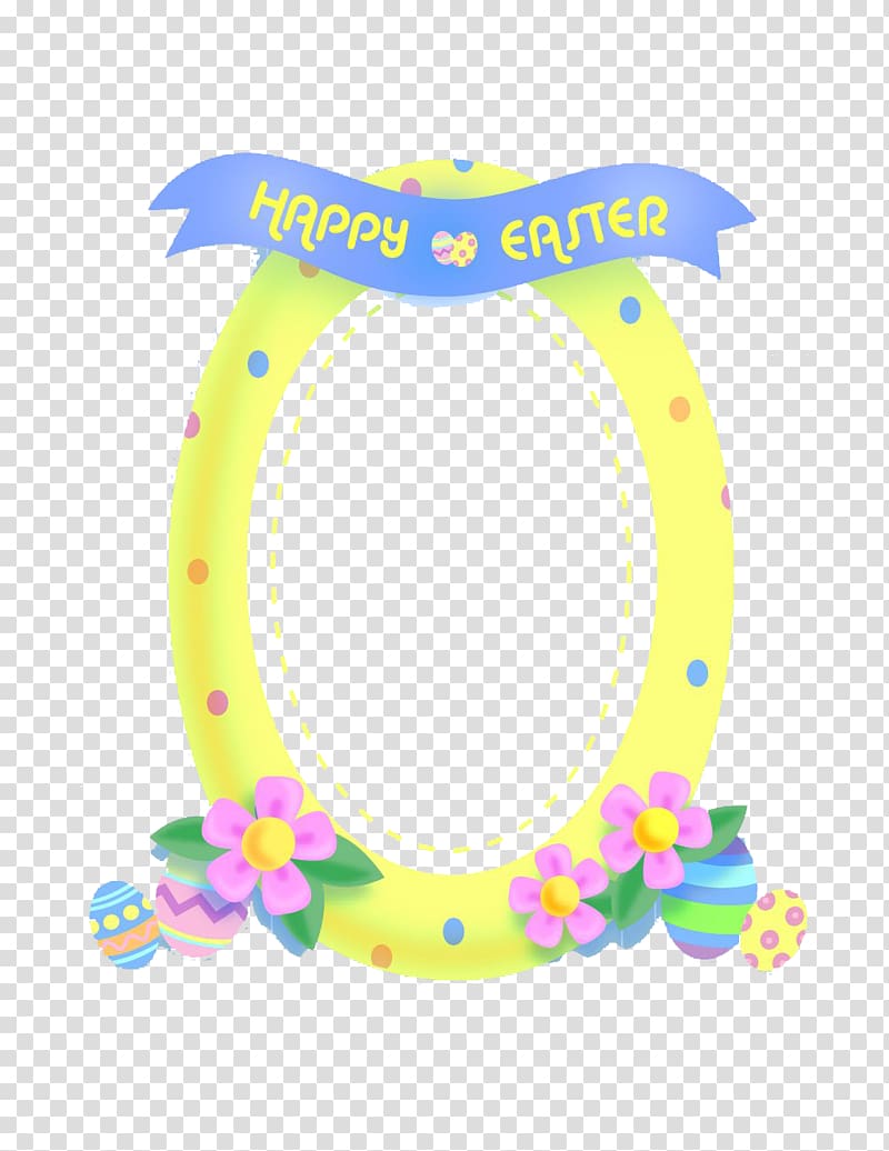 frame Easter egg Pattern, Easter egg decoration frame style Easter border pattern transparent background PNG clipart