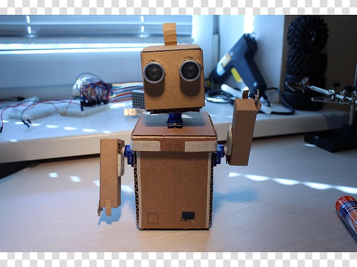 Robot Arduino Robocraft cardboard Box, robot transparent background PNG clipart