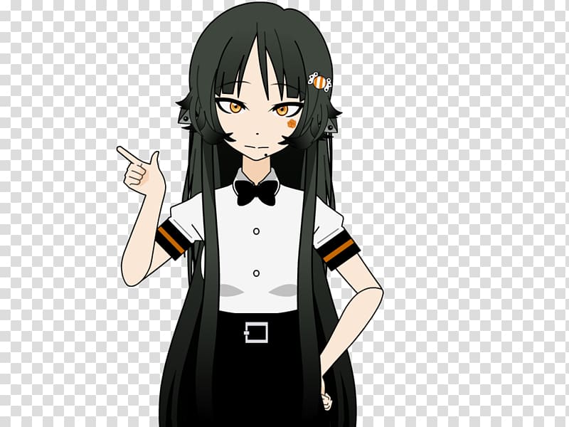 Mangaka Anime Black hair Kisekae Set System, geek girl transparent background PNG clipart
