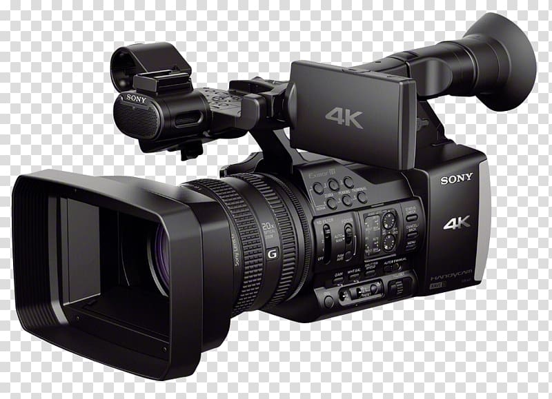 Sony Handycam FDR-AX1 Video Cameras 4K resolution Professional video camera, sony transparent background PNG clipart