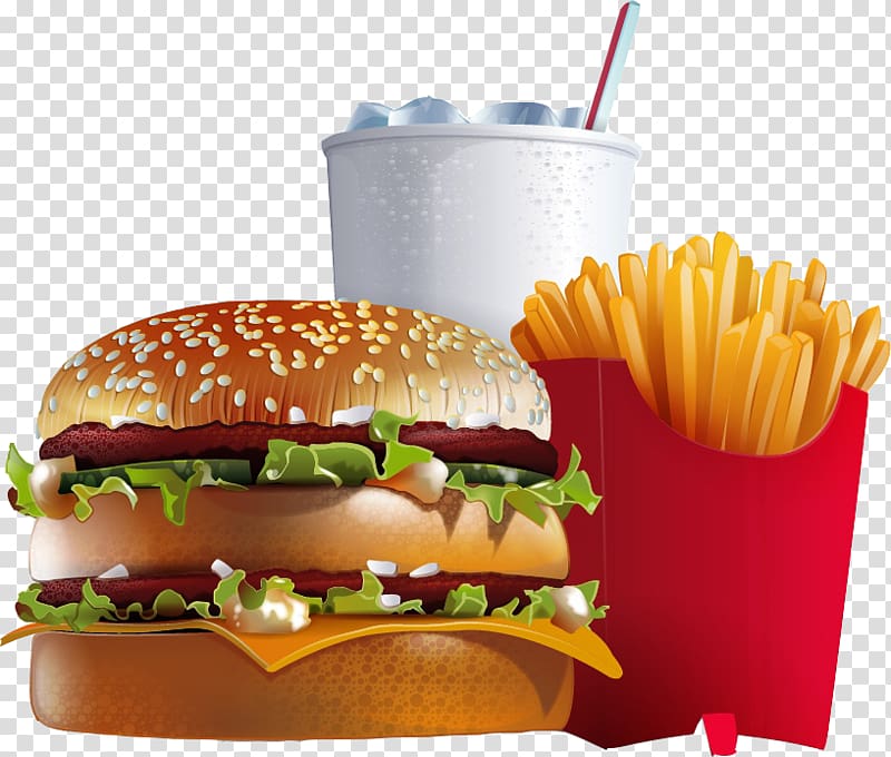 Fast food Junk food Hamburger Chicken nugget French fries, junk food transparent background PNG clipart