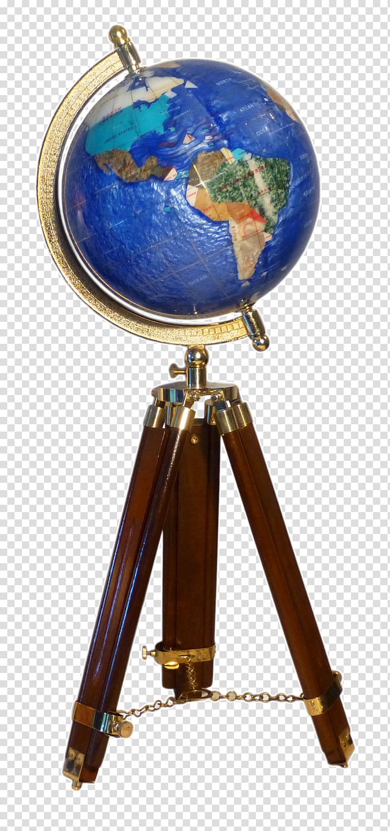 Globe Tripod Blue Pied Wood, bronze tripod transparent background PNG clipart