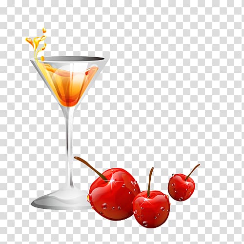 Cocktail garnish Juice Cherry , Wine transparent background PNG clipart