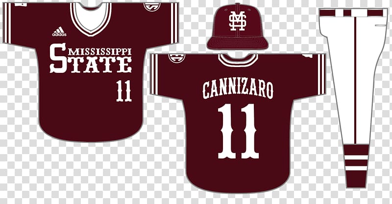 Jersey T-shirt Baseball uniform Mississippi State Bulldogs, T-shirt transparent background PNG clipart