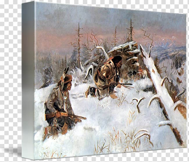 Crow Indians Hunting Elk Painting United States The Western Art of Charles M. Russell Indigenous peoples of the Americas, painting transparent background PNG clipart