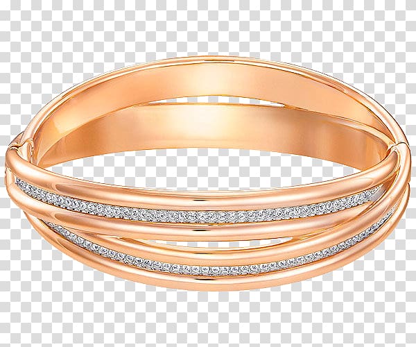 Bangle Swarovski AG Gold plating Bracelet, Swarovski jewelry gold diamond bracelet transparent background PNG clipart