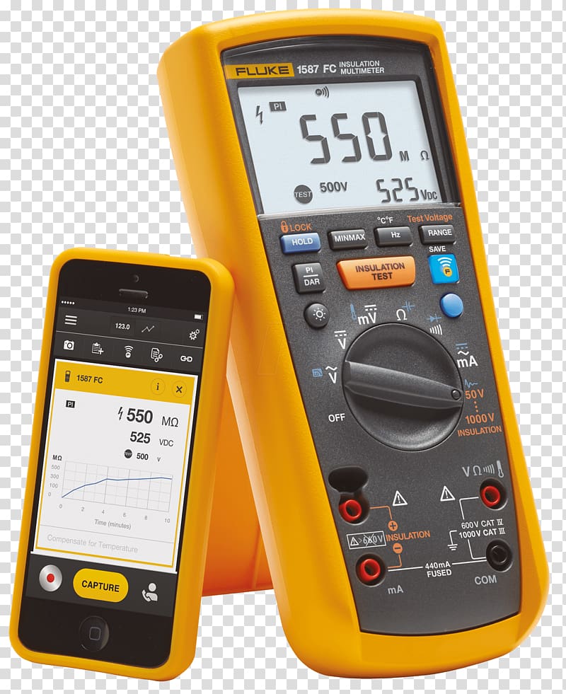 Digitalmultimeter Fluke Corporation Megohmmeter True RMS converter, others transparent background PNG clipart