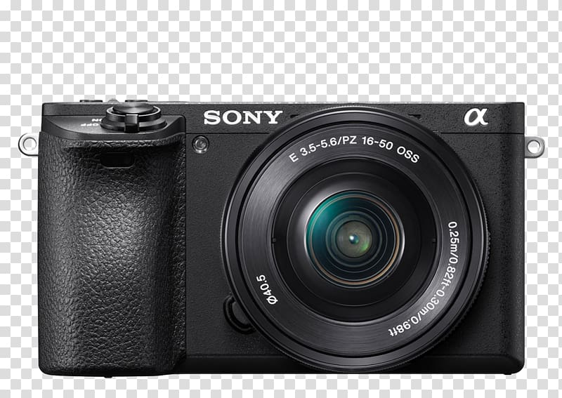 Sony α6000 Sony E-mount Sony E PZ 16-50mm f/3.5-5.6 OSS Mirrorless interchangeable-lens camera Sony E 55-210mm F/4.5-6.3 OSS, Camera transparent background PNG clipart