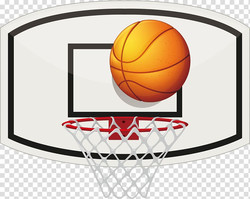 Basketball Clipart-kids basketball hoop with a ball in the net