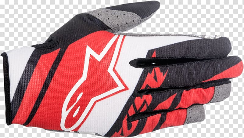 Alpinestars Cycling glove Red White, Bicycle Glove transparent background PNG clipart