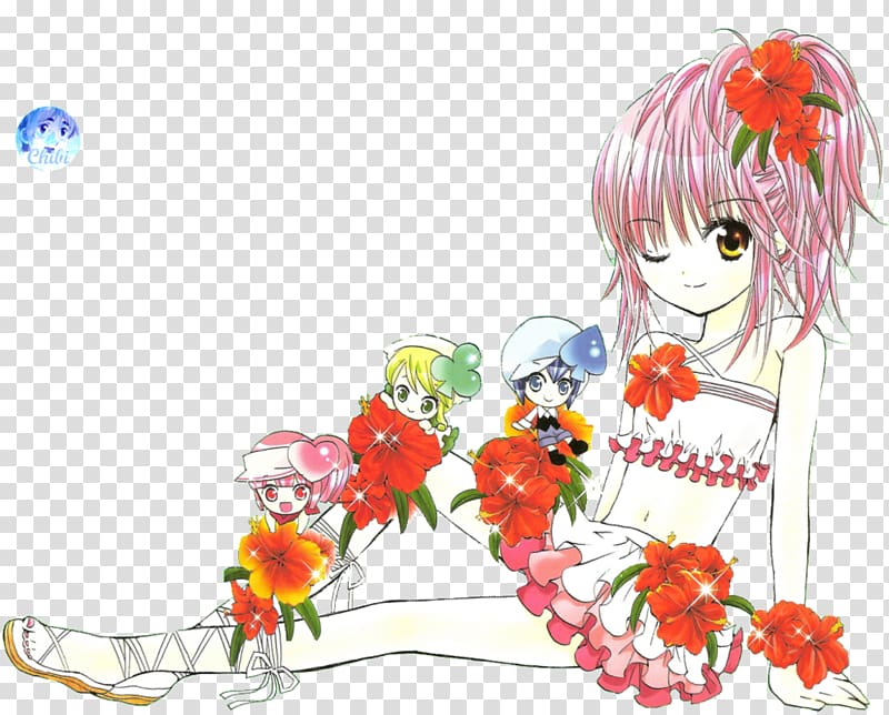 Amu Hinamori Floral design Shugo Chara! Mangaka Character, Oj transparent background PNG clipart