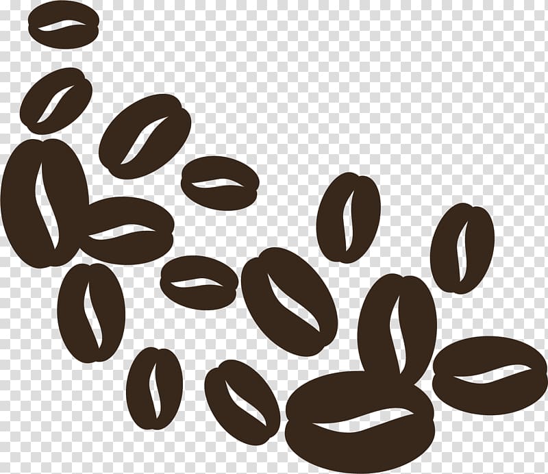 Coffee bean Cafe Brown, Hand painted brown coffee beans transparent background PNG clipart