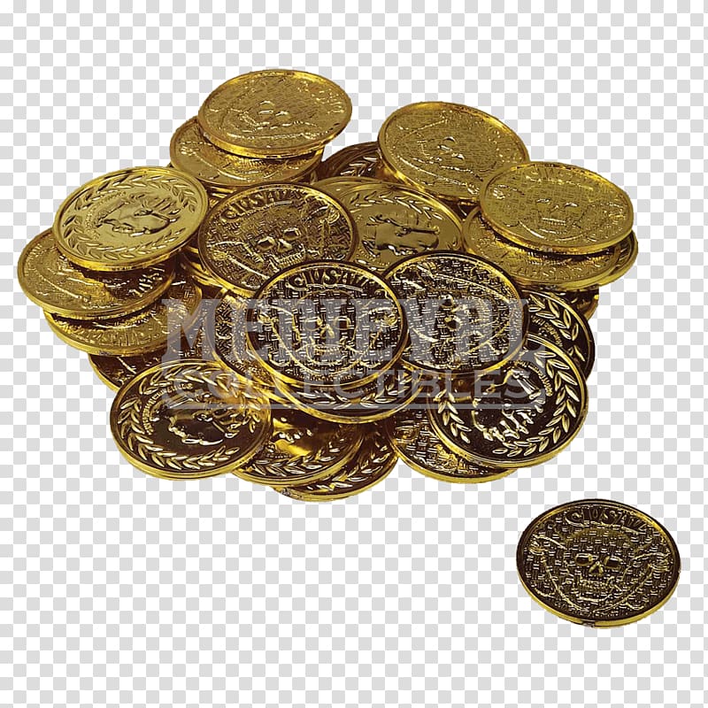 Gold coin Pirate coins Money, gold figures transparent background PNG clipart