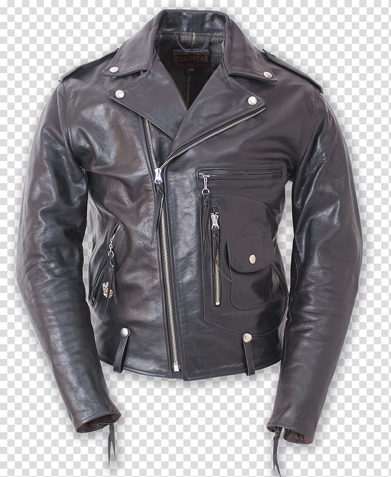Leather jacket 1950s Schott NYC, black jacket transparent background PNG clipart