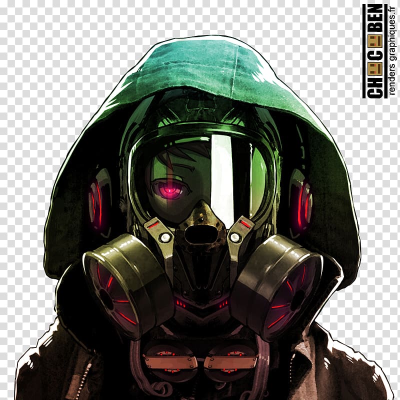 Gas mask Anime Drawing, background hacker transparent background PNG clipart