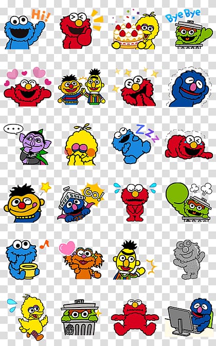 Elmo Cookie Monster Street Gang: The Complete History of Sesame Street Sesame Workshop Sticker, street line transparent background PNG clipart