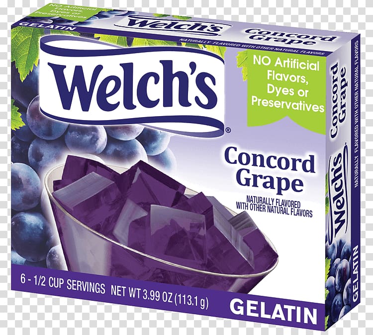 Concord grape Welch\'s Jel Sert Gelatin Jell-O, juice transparent background PNG clipart