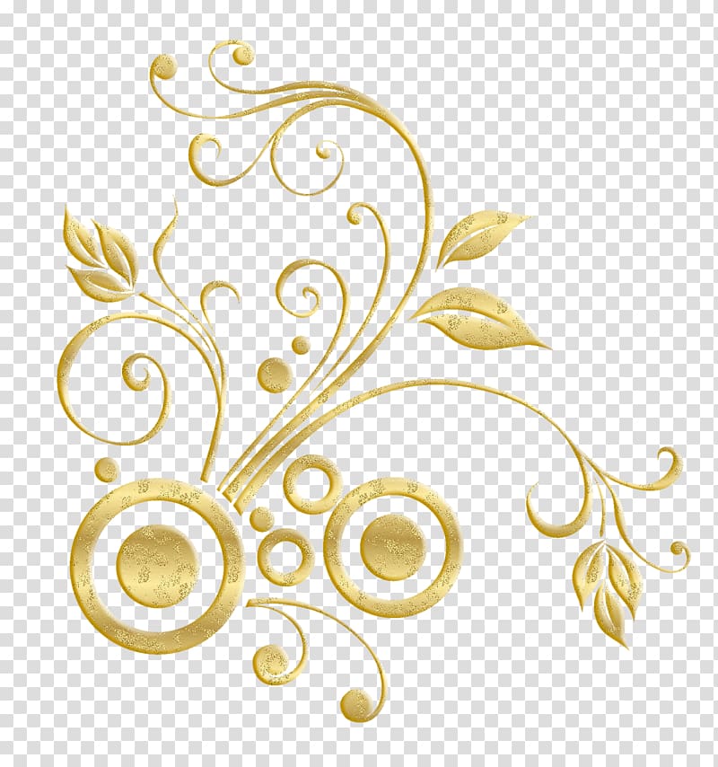gold plant pattern transparent background PNG clipart