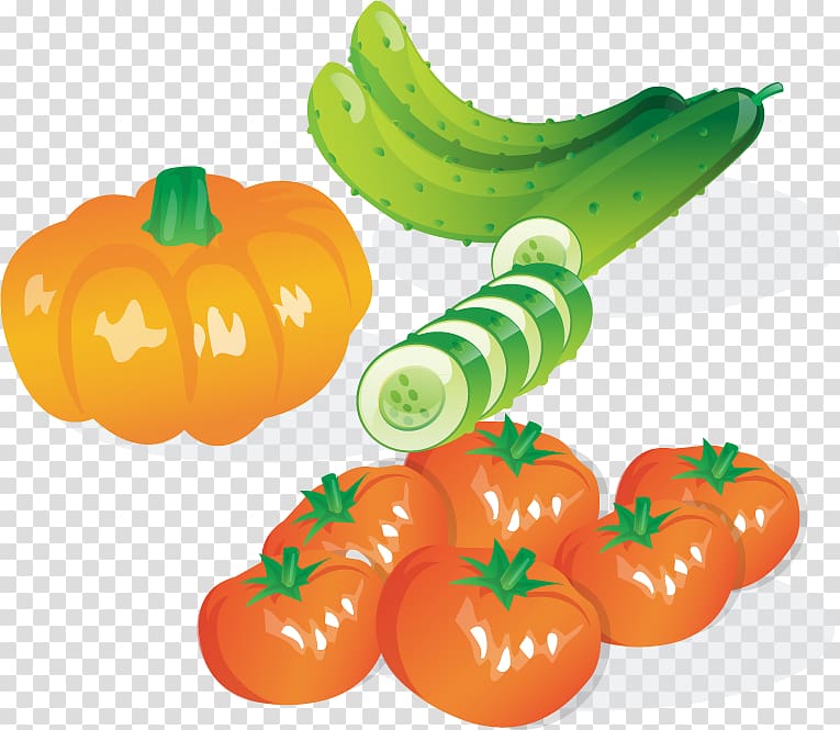 Leaf vegetable Cucumber Salad, tomato cucumber pumpkin material transparent background PNG clipart