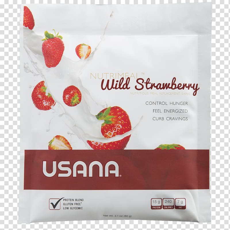 Strawberry USANA Health Sciences Milkshake Dietary supplement Meal replacement, Wild Strawberry transparent background PNG clipart
