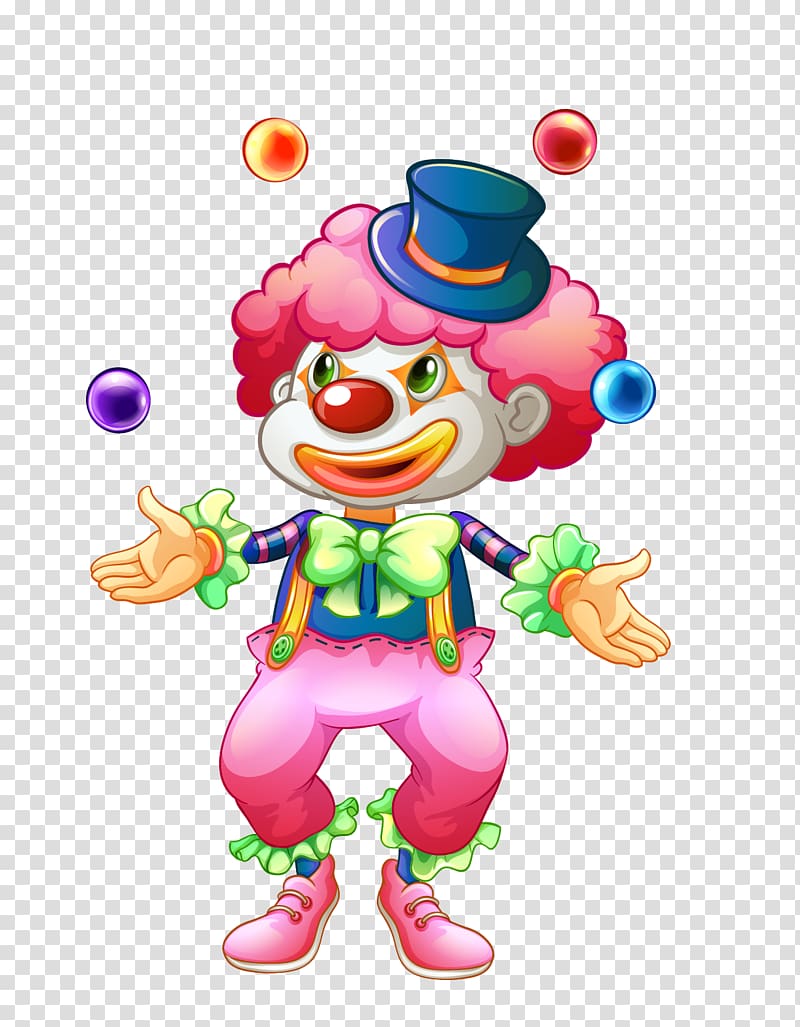 Clown Juggling Circus Illustration, clown transparent background PNG clipart