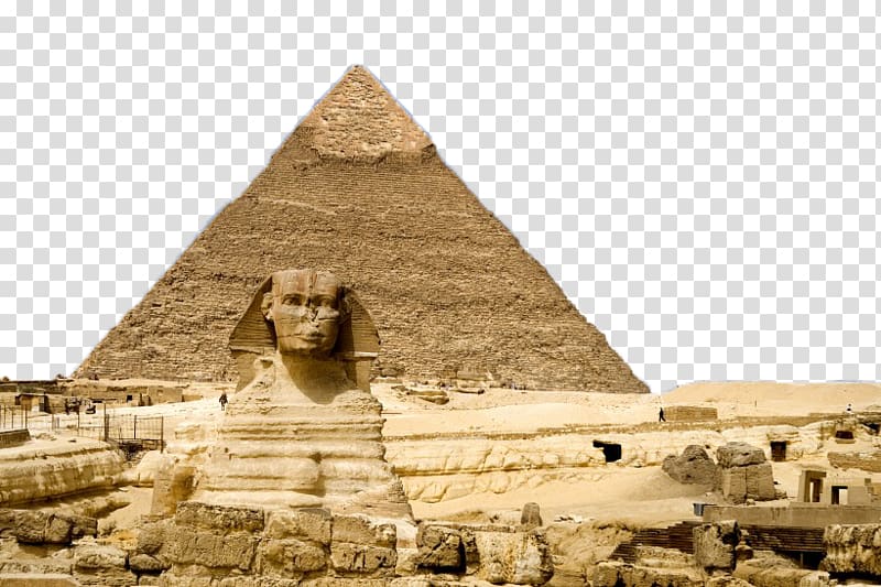 Pyramid of Giza and The Great Sphynx, Great Sphinx of Giza Egyptian pyramids Great Pyramid of Giza Ancient Egypt, Egyptian Pyramids transparent background PNG clipart