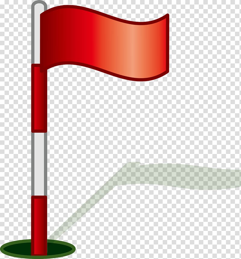 Red flag, A red flag standing on the ground transparent background PNG clipart