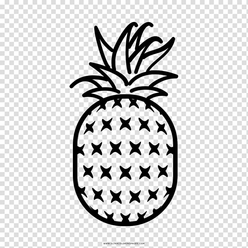 Drawing Coloring book Pineapple Black and white, pineapple transparent background PNG clipart