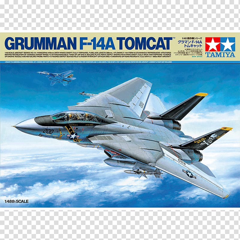 Grumman F-14 Tomcat Fighter aircraft 1:48 scale United States Navy, aircraft transparent background PNG clipart
