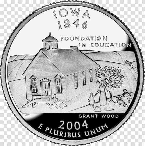 Iowa 50 State Quarters Coin United States Mint, Coin transparent background PNG clipart