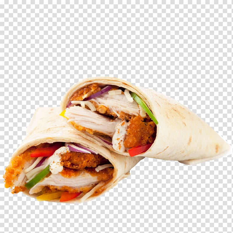 sliced spring roll, Fajita Wrap Shawarma Kati roll Mexican cuisine, wrap transparent background PNG clipart