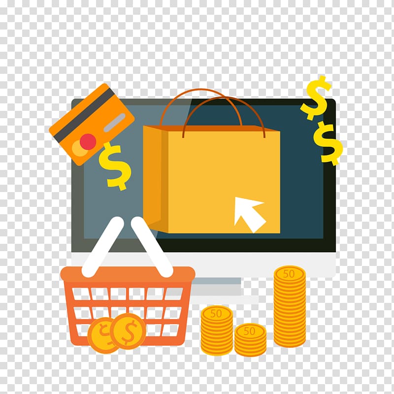 Computer Online shopping Computer file, flat computer currency transparent background PNG clipart