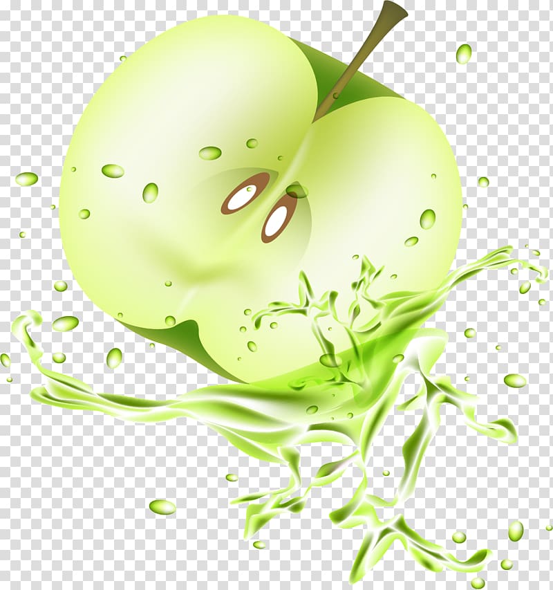 Apple juice Apple juice Fruit , Half green apple transparent background PNG clipart