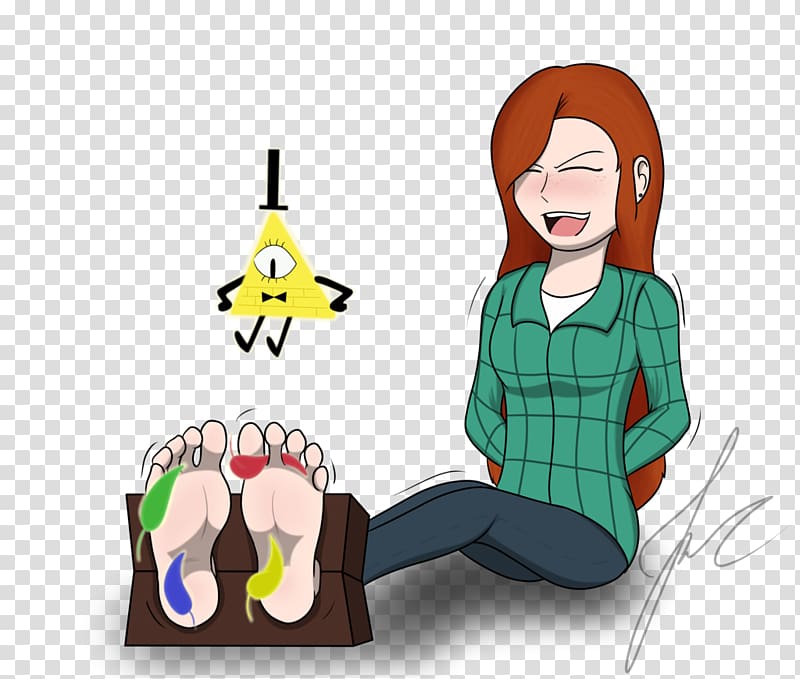 Wendy Mabel Pines Dipper Pines Tickling Foot, cartoon foot tickling transparent background PNG clipart