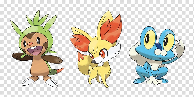 Pokémon X and Y Chespin Froakie Fennekin, others transparent background PNG clipart