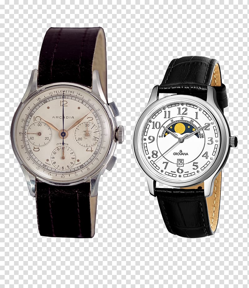 Amazon.com Watch Grovana Swiss made Quartz clock, Black Watch transparent background PNG clipart