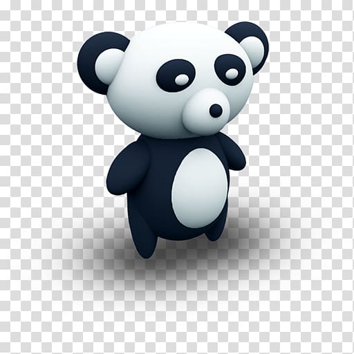 black and white panda , computer teddy bear carnivoran, PandaPorcelaine transparent background PNG clipart