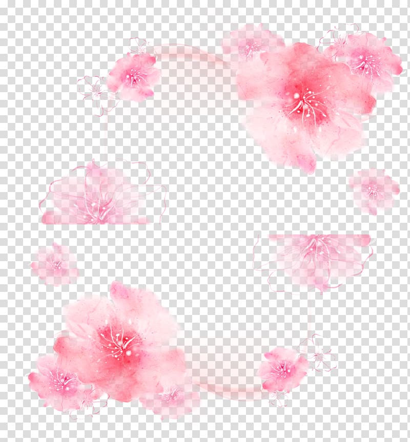 pink cherry blossoms painting, Floral design Watercolor painting Flower, Pink flowers watercolor background transparent background PNG clipart