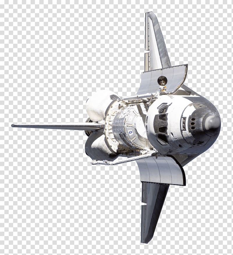 white and gray aircraft , Space Shuttle Open In Space transparent background PNG clipart