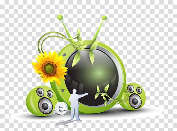 South Korea Web template , Green musical elements transparent background PNG clipart