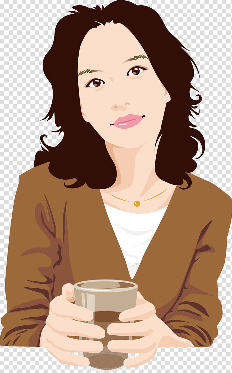 Coffee Tea Cafe Cup, Mature women transparent background PNG clipart