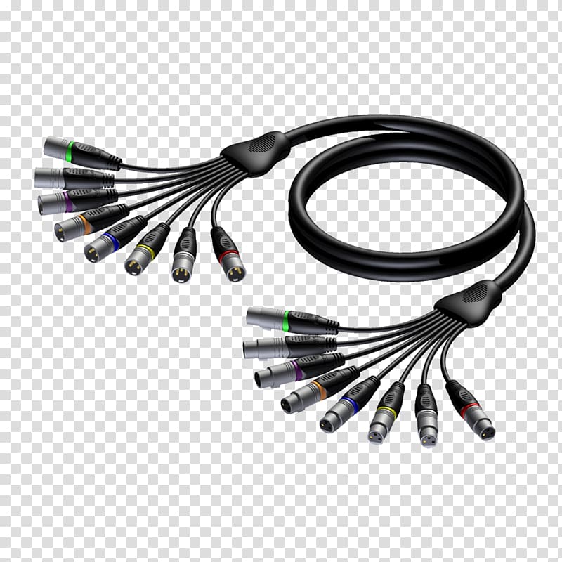 XLR connector Audio multicore cable Electrical cable Phone connector, XLR Connector transparent background PNG clipart