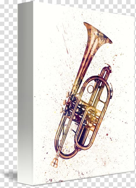 Saxhorn Trumpet Abstract art Tuba, abstract Watercolor transparent background PNG clipart